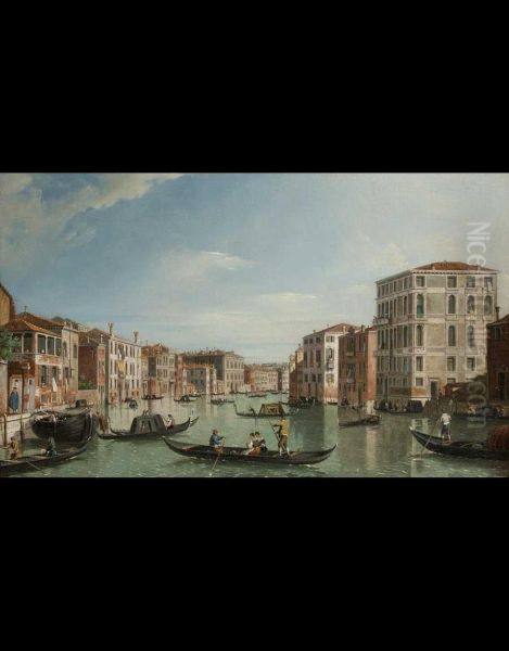 Il Canal Grande Fra Palazzo Bembo E Palazzo Vendramin Oil Painting by William James