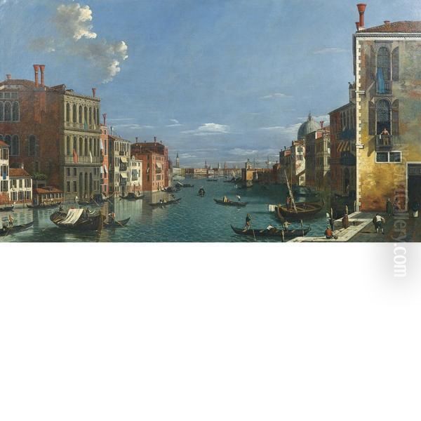 Veduta Del Canal Grande Da Campo San Vio Verso Il Bacino Di Sanmarco Oil Painting by William James