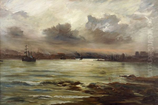 Belfast Lough Oil Painting by James A.H. Jameson