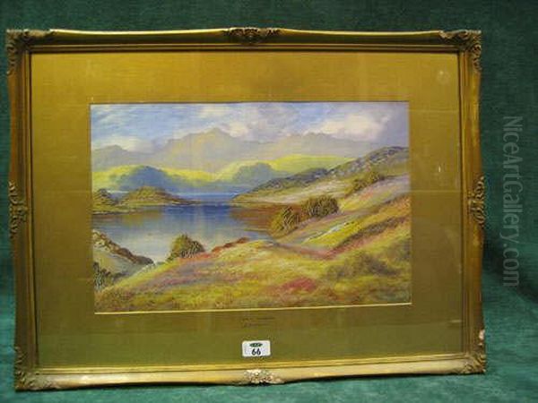 Loch Maree Watercolour 28.5cm X 44cm Oil Painting by Joan Jameson