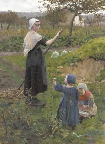 In The Garden Oil Painting by Middleton Alexander Jameson