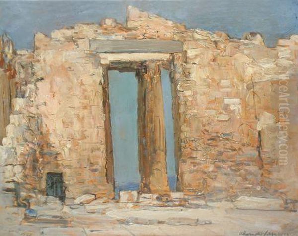 The Temple Of Minerva (the Parthenon), Athens Oil Painting by Alexander Jamieson