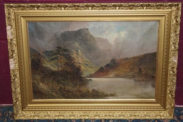 Highland Loch View Oil Painting by Frances E. Jamieson