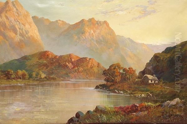 A Pair Of Highland Landscapes Oil Painting by Frank E. Jamieson