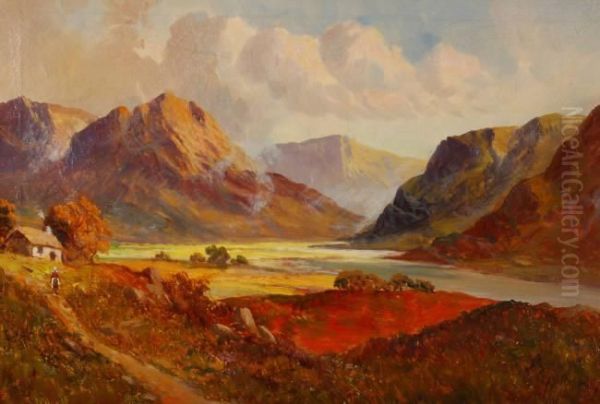 Highland Mountain Landscape Oil Painting by Frank E. Jamieson