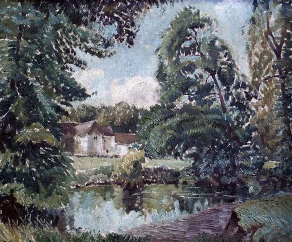 Trees By A Pool Oil Painting by Robert Kirkland Jamieson