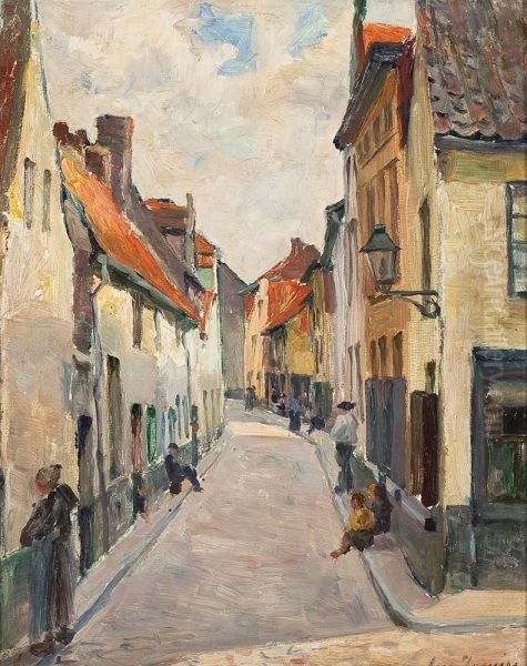 Altstadtgasse Oil Painting by Leon Jamin