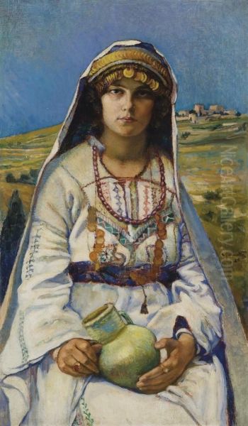 Femme Palestinienne Oil Painting by Georges Jamotte