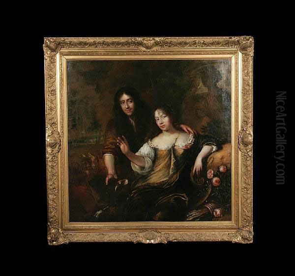 Portrait Of A Couple As Atalanta And Meleager Oil Painting by Jan De Baen Haarlem