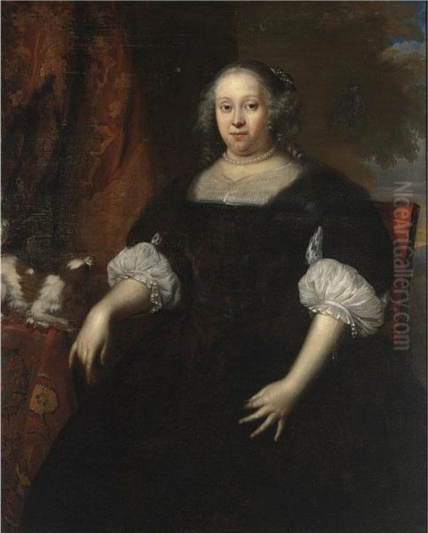 A Portrait Of Geertruid Margaretha Van Varick Oil Painting by Jan De Baen Haarlem