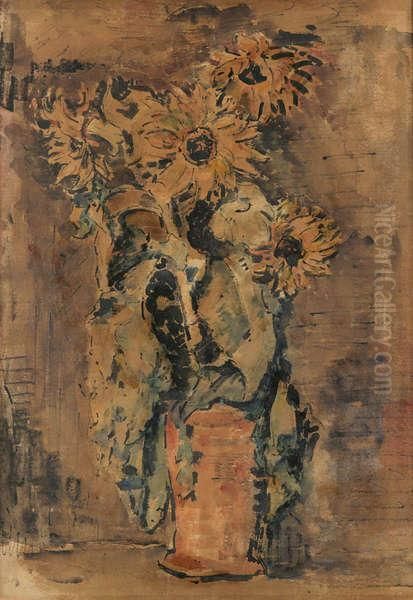 Stilleven Met Bloemen Oil Painting by Willem Jan Steenhof