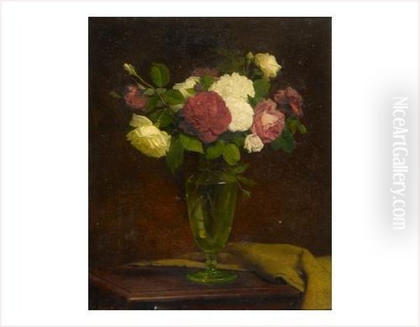 Roses Dans Un Vase Oil Painting by Paul Claude Jance