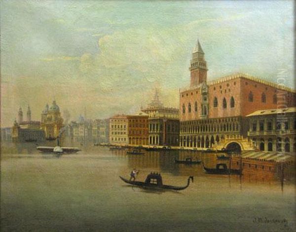 Venetia Oil Painting by J. Wilhelm Jankowski