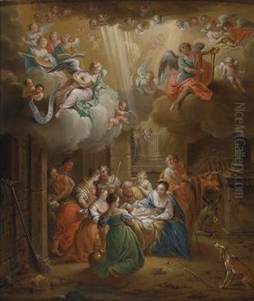 The Adoration Of The Shepherds Oil Painting by Franz Christoph Janneck