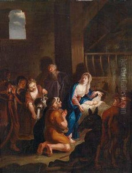 The Adoration Of The Shepherds Oil Painting by Franz Christoph Janneck