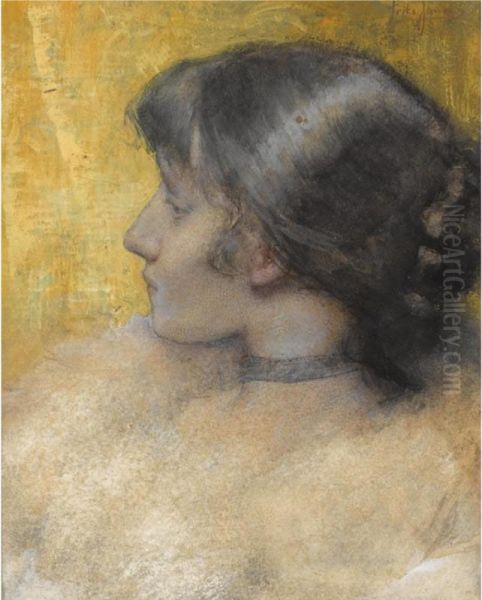 Portrait Of A Lady Oil Painting by Fritz Jansen