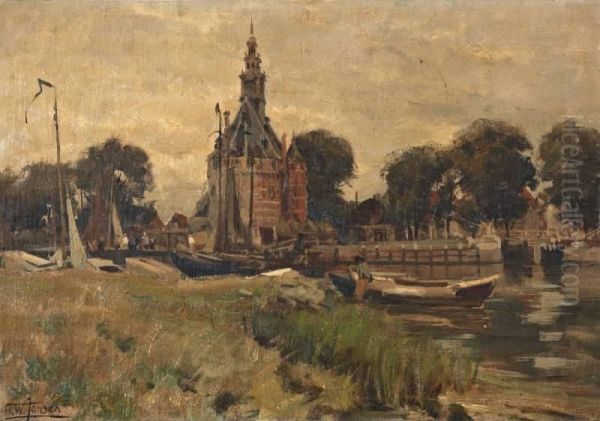 De Dromedaris Te Enkhuizen Oil Painting by Hendrik Willebrord Jansen