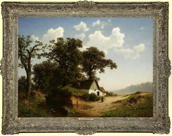 A Dutch Homestead Oil Painting by Joseph Jansen