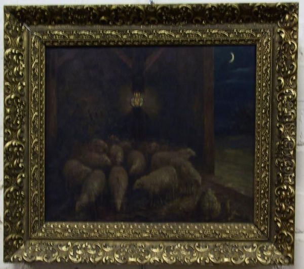 Schapen In Een Stal Oil Painting by Jacques Janssens