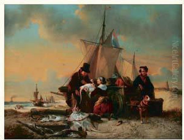 Retour De Peche Oil Painting by Johan Janssens