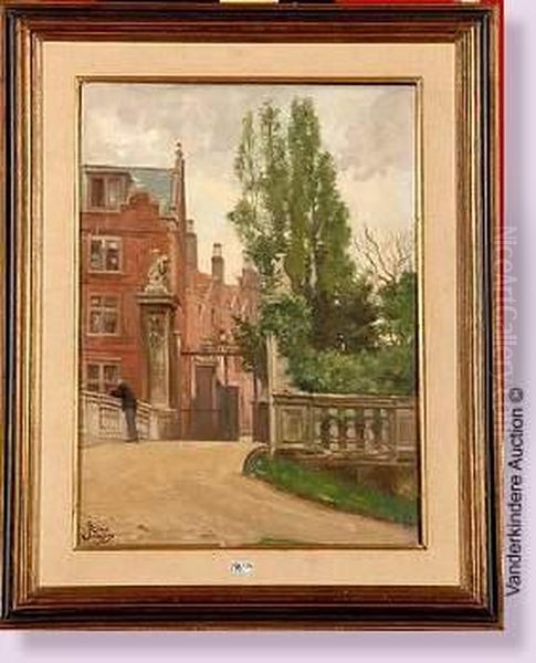 Coin Du Beguinage De Lierre Anime Oil Painting by Rene Janssens