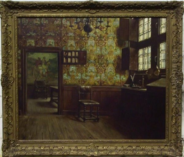 Barok Interieur Oil Painting by Rene Janssens