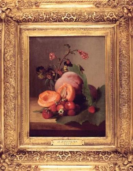 Nature Morte Aux Fleurs Et Fruits Oil Painting by V. Janssens