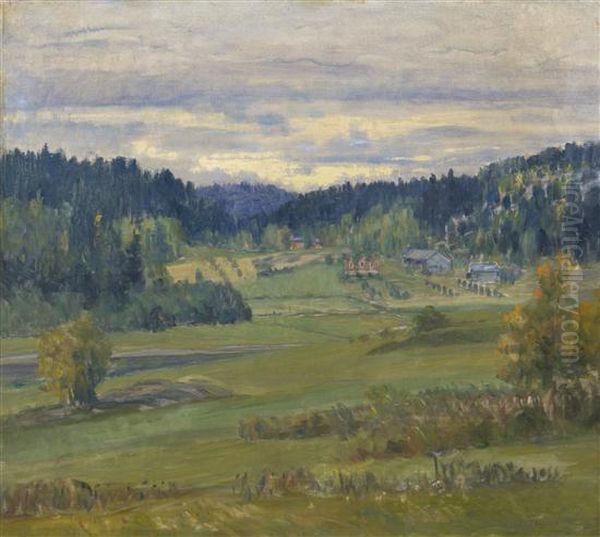 Hillside Oil Painting by Alfred Jansson