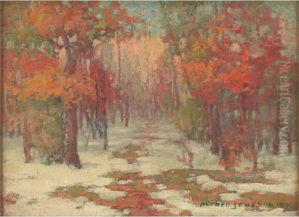 Autumn Landscape Oil Painting by Alfred Jansson