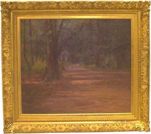 Dim Forest Path Oil Painting by Alfred Jansson