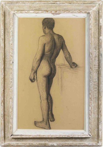 Standing Male Nude Oil Painting by Eugene Jansson