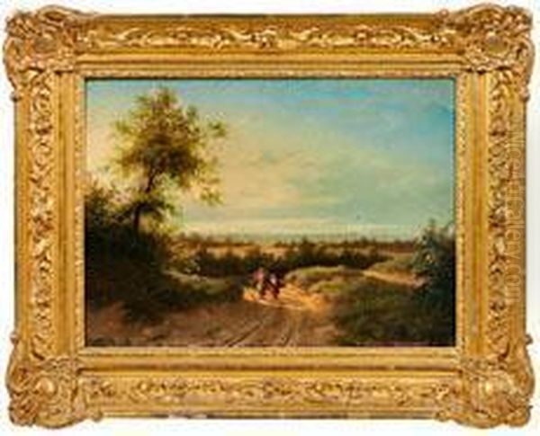 Landschaft Mit Jungembauernpaar Im Abendlicht Oil Painting by Jan Martens Jansz.