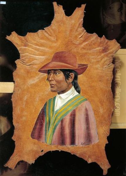 Retrato De Mejicano Oil Painting by Jose Jara