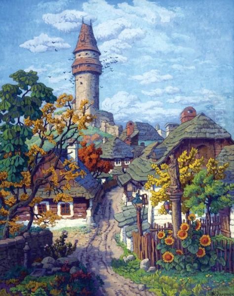 Stramberska Truba Oil Painting by Bohumir Jaronek