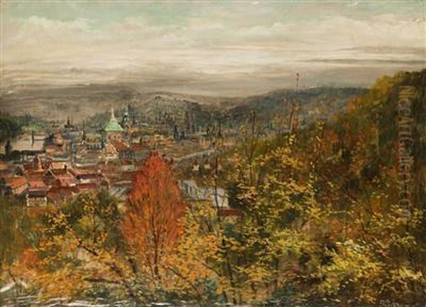 A View Of The Lesser Quarter Oil Painting by Bohumil Jaros