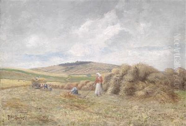 Haymaking Oil Painting by Petr Jaros