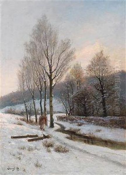 Holzsammlerin Im Winterwald Oil Painting by Petr Jaros