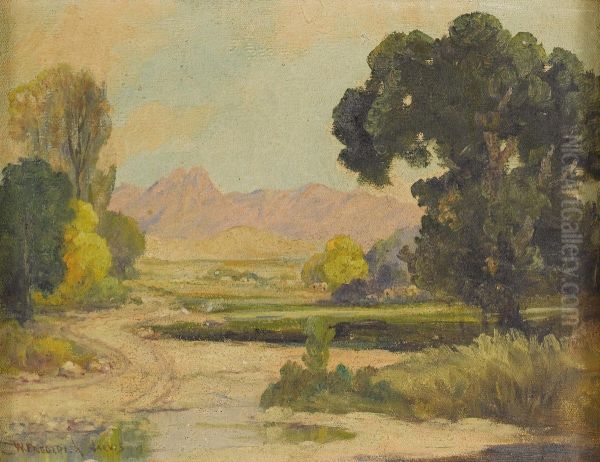 Untitled Western Landscape Oil Painting by W. Frederick Jarvis