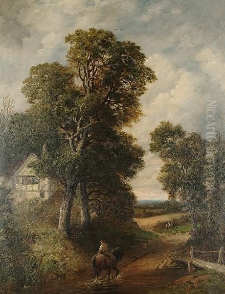 Crossing The Ford Oil Painting by William Samuel Jay