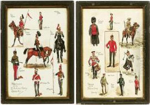 Sketches Of The British Army Cavalry; And Sketches Of The British Army Infantry Oil Painting by Charles Jayne