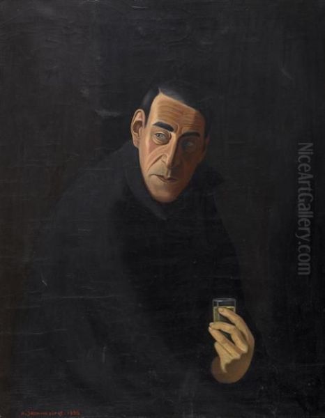 Portrait De Pedro Meylan. 1938 Oil Painting by Roger Henri Jean-Mairet