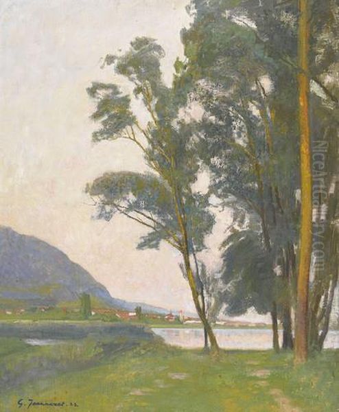 Ansicht Von La Neuveville Mit Bielersee Oil Painting by Gustave Jeanneret