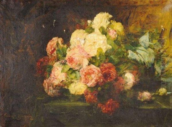 Roses Oil Painting by Georges Jeannin