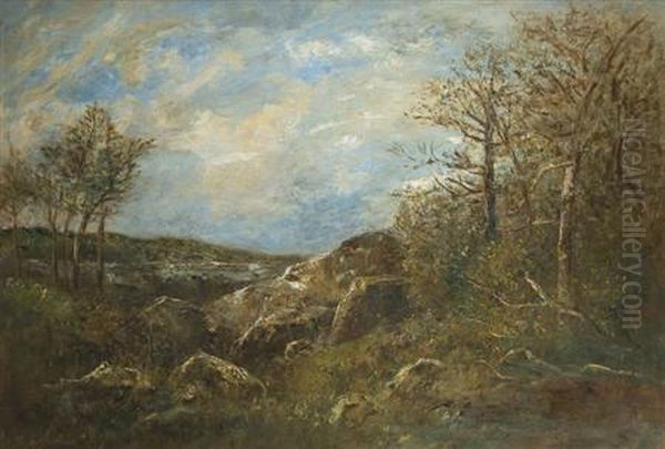 Wooded Landscape Oil Painting by Joseph Jefferson