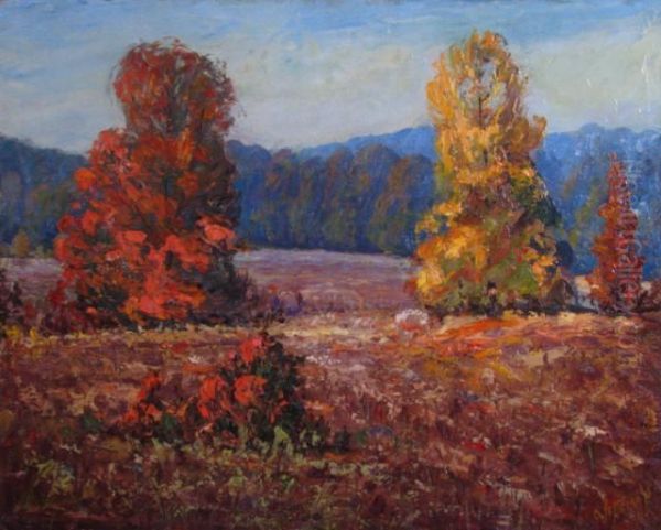 Autumn Fields Oil Painting by Orville Jefferson