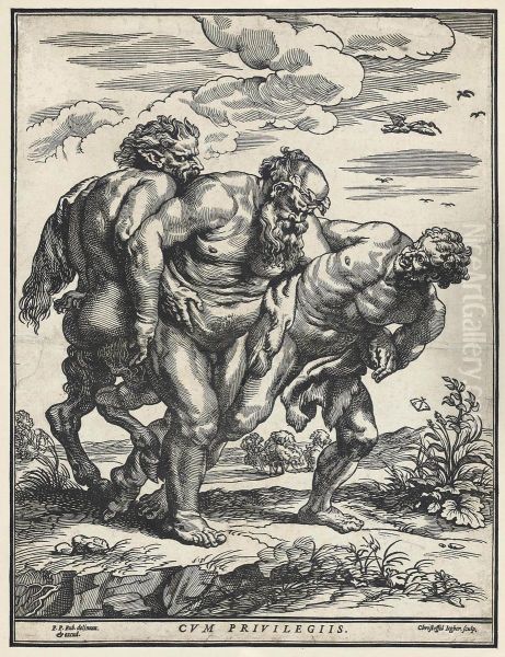 Silenus Accompanied By A Satyr And A Faun Oil Painting by Christoffel Jegher