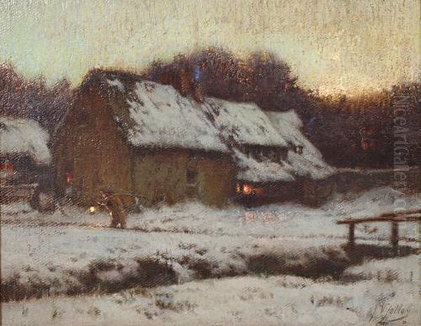 Returning Home Oil Painting by James de Vine Aylward