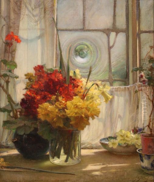 A Cottage Window Oil Painting by James de Vine Aylward