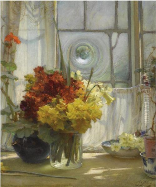 A Cottage Window Oil Painting by James de Vine Aylward