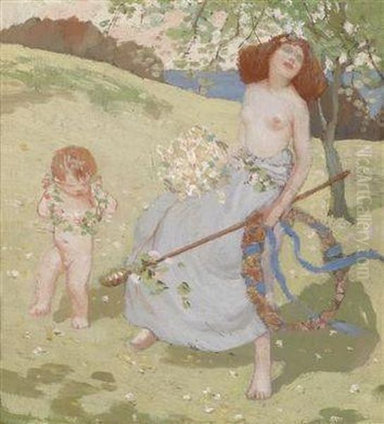 Spring Oil Painting by Arthur Henry Jenkins